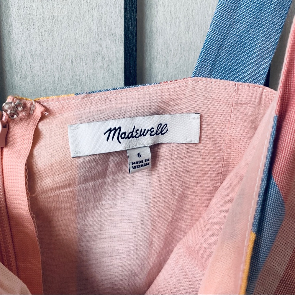 Madewell Tie-Front cutout Dress sherbet pink sz 6 - Picture 4 of 8